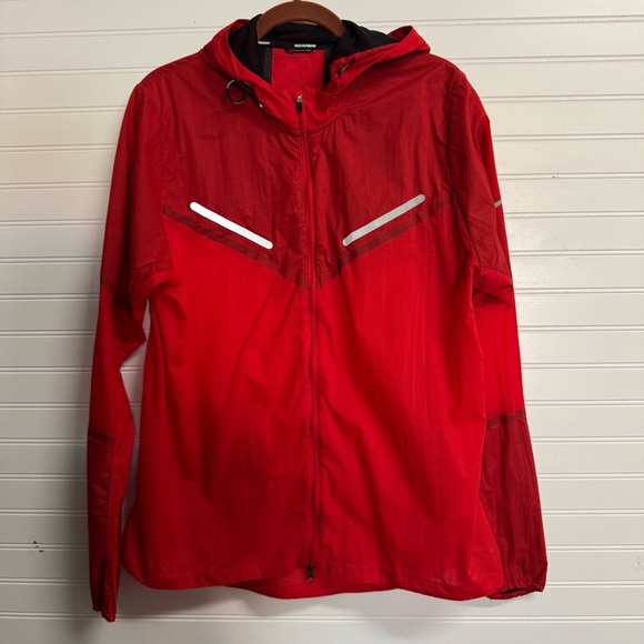 Nike Hurricane Vapor Hooded Running Jacket Red Coat Hoodie Athletic Men's Large - Picture 1 of 11
